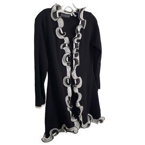 Talk of the Walk Boutique Size S Jacket Light Knit Ruffle Frilly Flyaway Duster